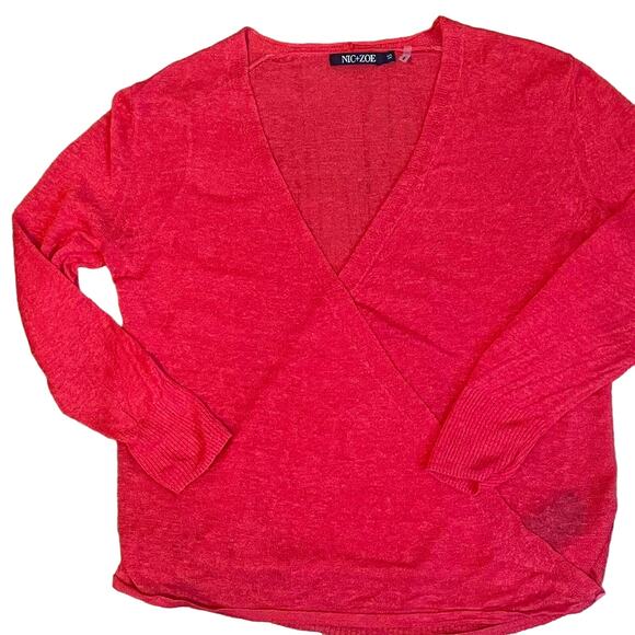 Cherry red Nic+Zoe wrap cardigan - Picture 1 of 5